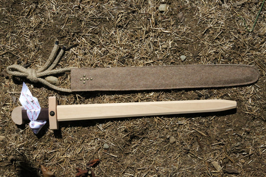 Wooden Sword - Viking Sword with Wool Sheath