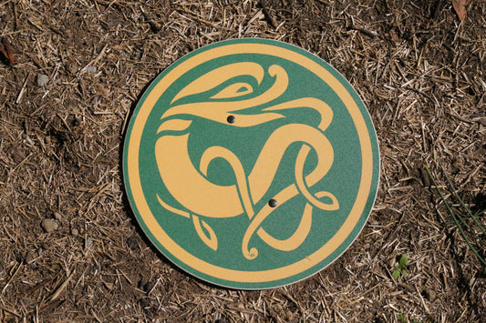 Celtic Shield - Green with Gold Serpent