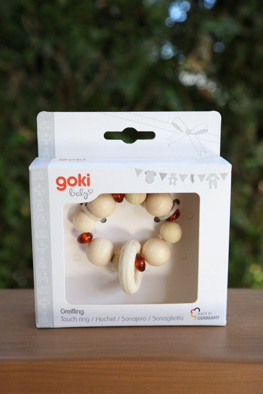 Amber and Wood Sensory Ring for Baby