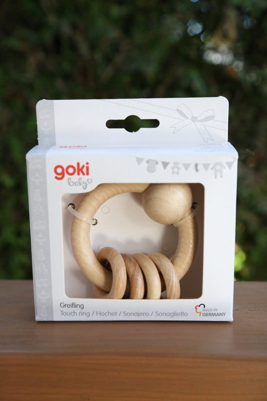 Natural Wood Rattle Ring for Baby