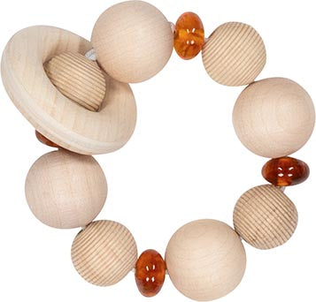 Amber and Wood Sensory Ring for Baby