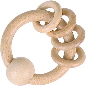 Natural Wood Rattle Ring for Baby