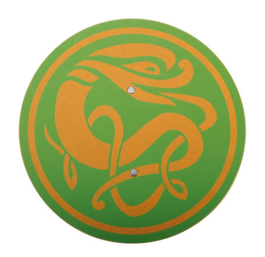 Celtic Shield - Green with Gold Serpent